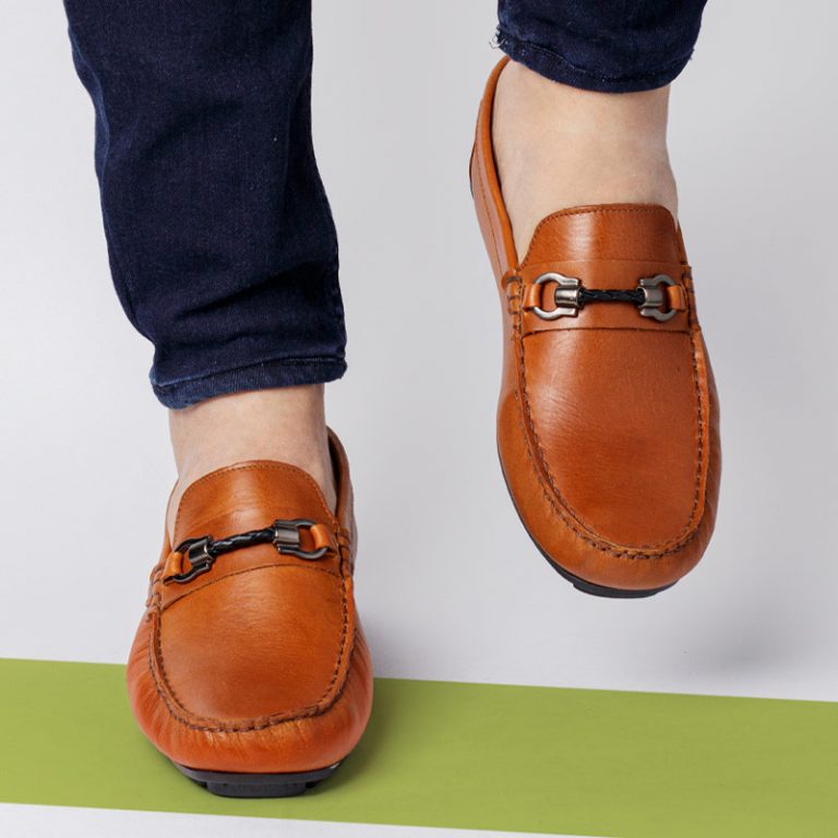 Mocasines Casuales Para Hombre En Cuero Miel Hendz